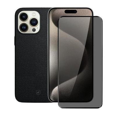 Kit Capa Couro Dual Magsafe E Pelicula Defender Pro Privacidade Para Iphone 15 Pro - Gshield