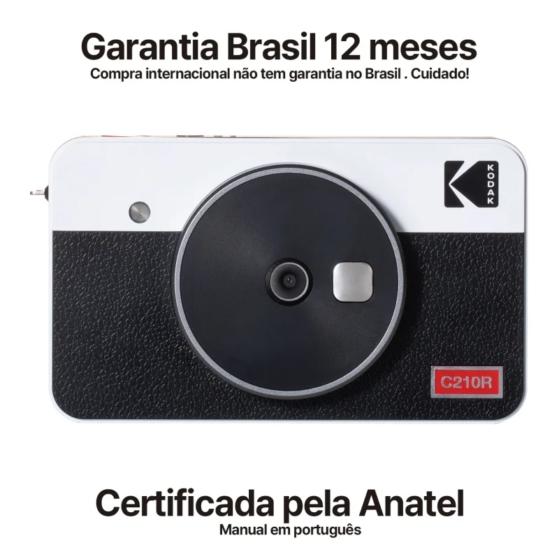 Imagem 3 de 5 do produto Kodak Mini Shot 2 Retrô Branco - C200rw- Camera Instantânea E Photo Printer Bluetooth 2 Em 1