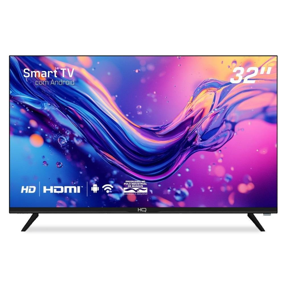 Smart TV HQ 32" HD tela sem bordas Androind 12 design slim HQS32NKHM