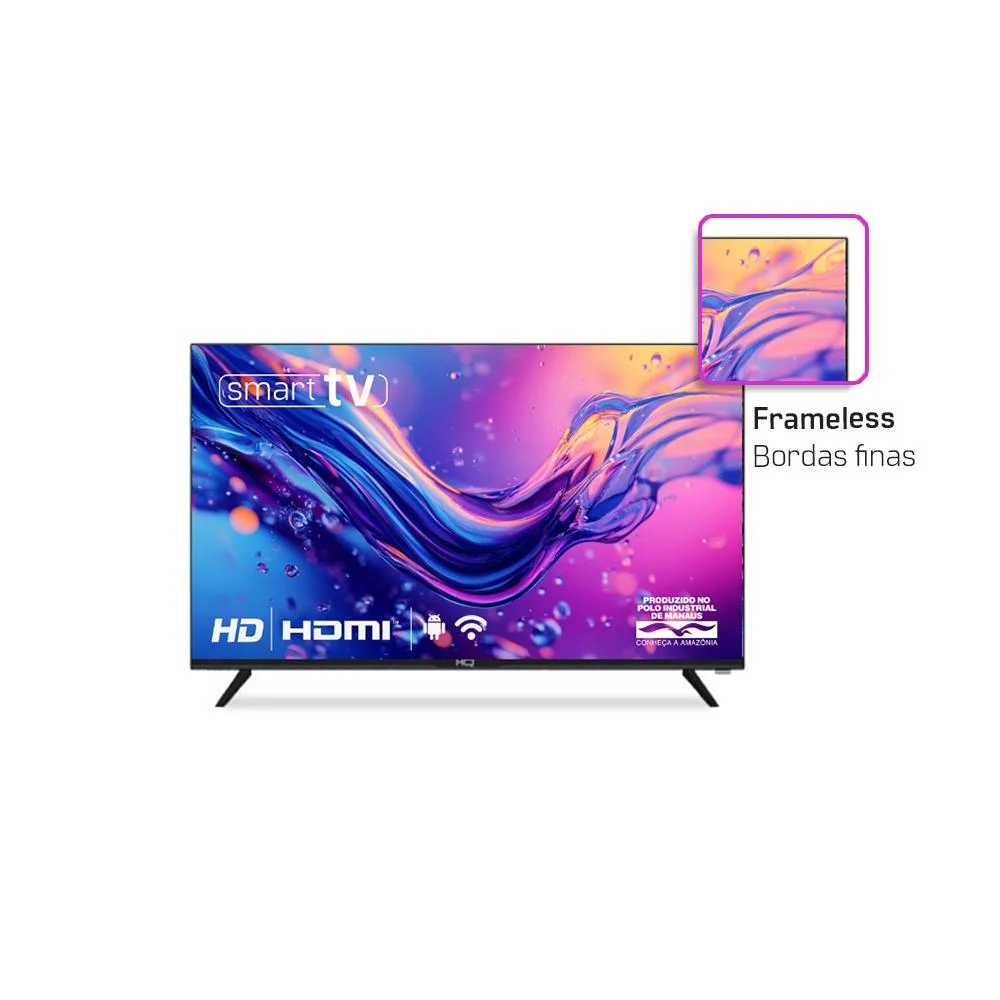 Smart Tv Hq 32" Hd Tela Sem Bordas Sistema Android Design Slim Hqs32nkhm 6