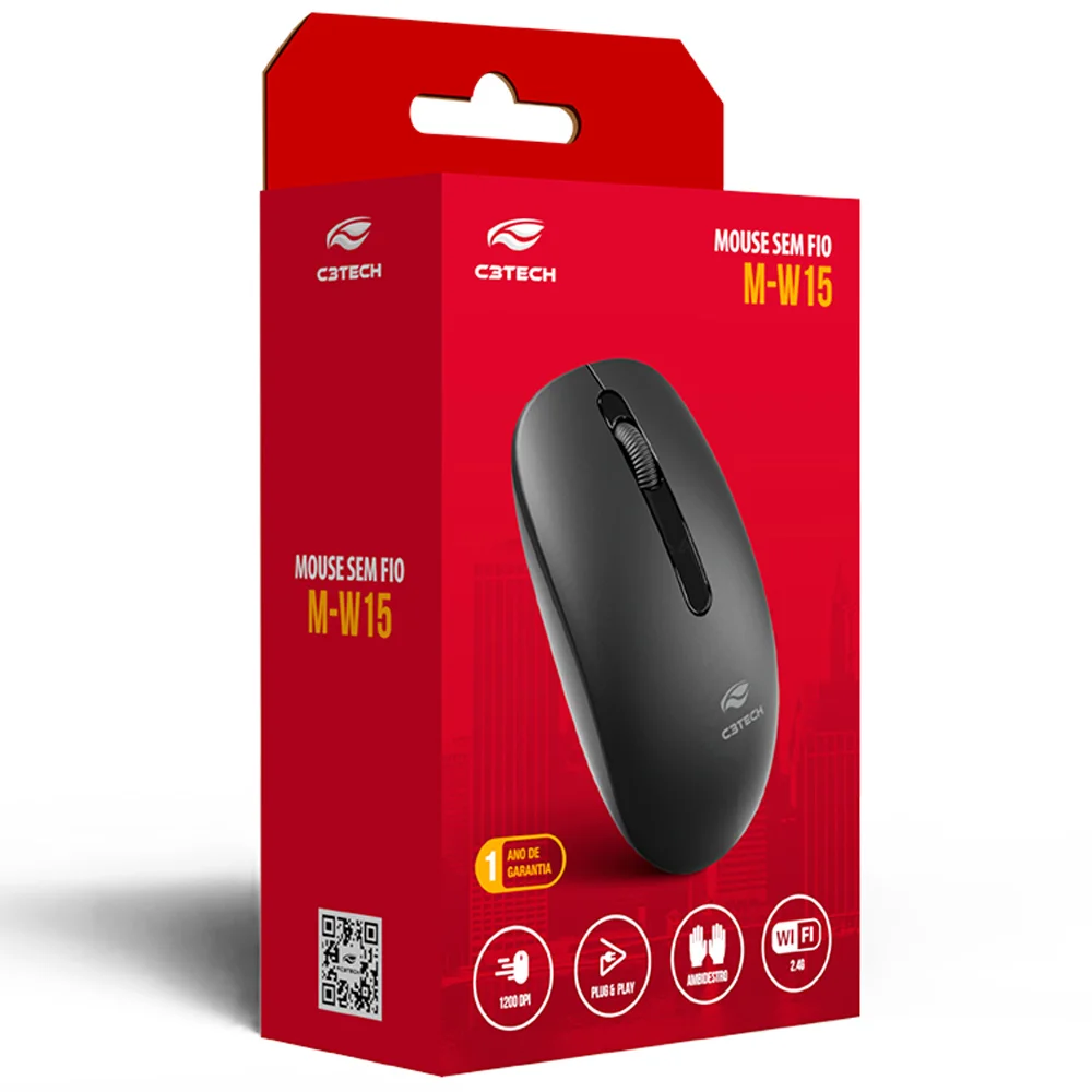 Imagem 4 de 5 do produto Mouse Sem Fio M-w15rbk Vermelho C3tech