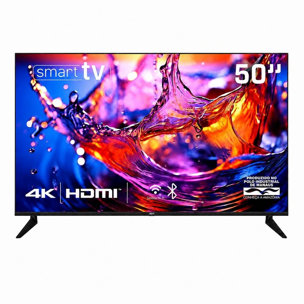 Smart TV  50 Polegadas HQ, 3 HDMI, 2 USB, tela Sem Bordas, Android 13 Design Slim - Hqs50nkhm