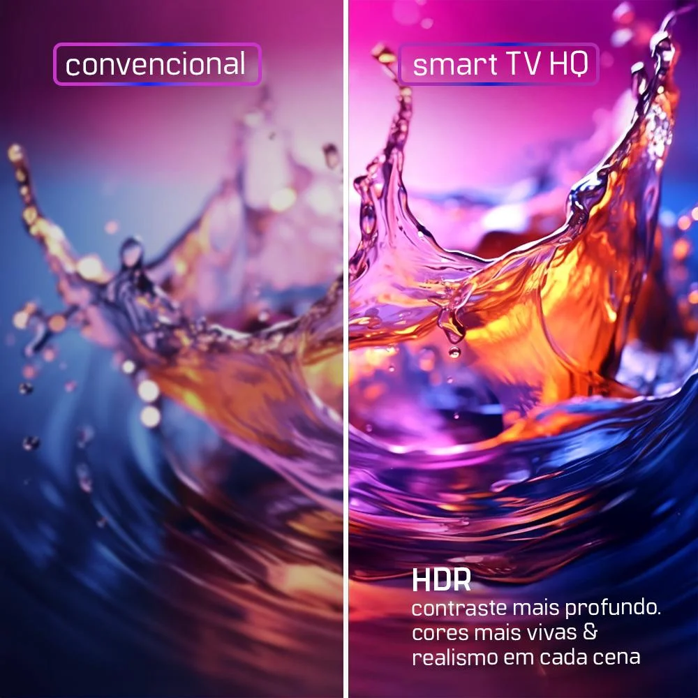 Smart TV  50 Polegadas HQ, 3 HDMI, 2 USB, tela Sem Bordas, Android 13 Design Slim - Hqs50nkhm - view 10