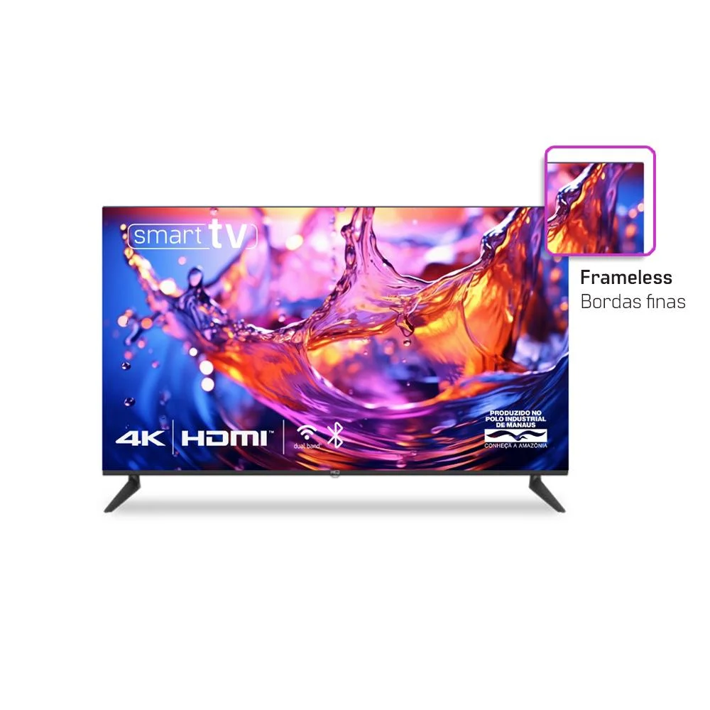 Imagem 2 de 5 do produto Smart TV HQ 50” 4K Bordas Ultrafinas Sistema Smart Design Slim - HQS50NKHM