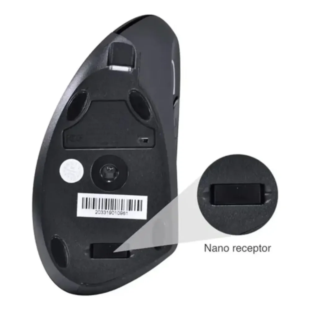 Imagem 4 de 5 do produto Mouse Vertical Ergonômico Sem Fio Wireless 1600dpi Promo