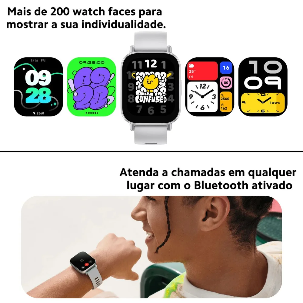 Smartwatch Redmi Watch 5 Active, Alexa, Tela LCD, 18 Dias Bateria, Chamadas Bluetooth - 5ATM Smartwatch Redmi Watch 5 Active, Alexa, Tela LCD, 18 Dias Bateria, Chamadas Bluetooth - 5ATM