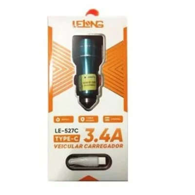 Carregador Veicular 3.4 Micro Le-527v - Lelong (azul)