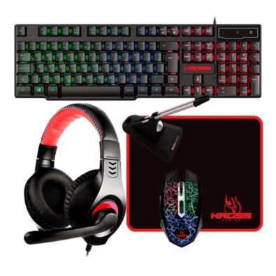 Conjunto Teclado Mouse Fone De Ouvido Para Gaming Iluminados 5 Em 1
