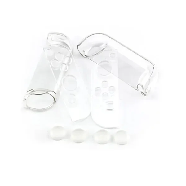 Imagem 4 de 5 do produto Capa Protetora Dock Flip Case Para Nintendo Switch Joy-con Removível + 4 Caps Transparente Branca