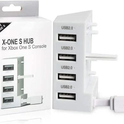 Hub Usb 4 Portas Para XBOX One S Slim Carregador Adaptador Branco