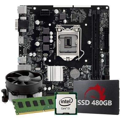 Kit Upgrade Intel Core I3 10ª Geração, 8GB Ram, SSD 480GB, Conexões Usb/vga/hdmi/lan/som