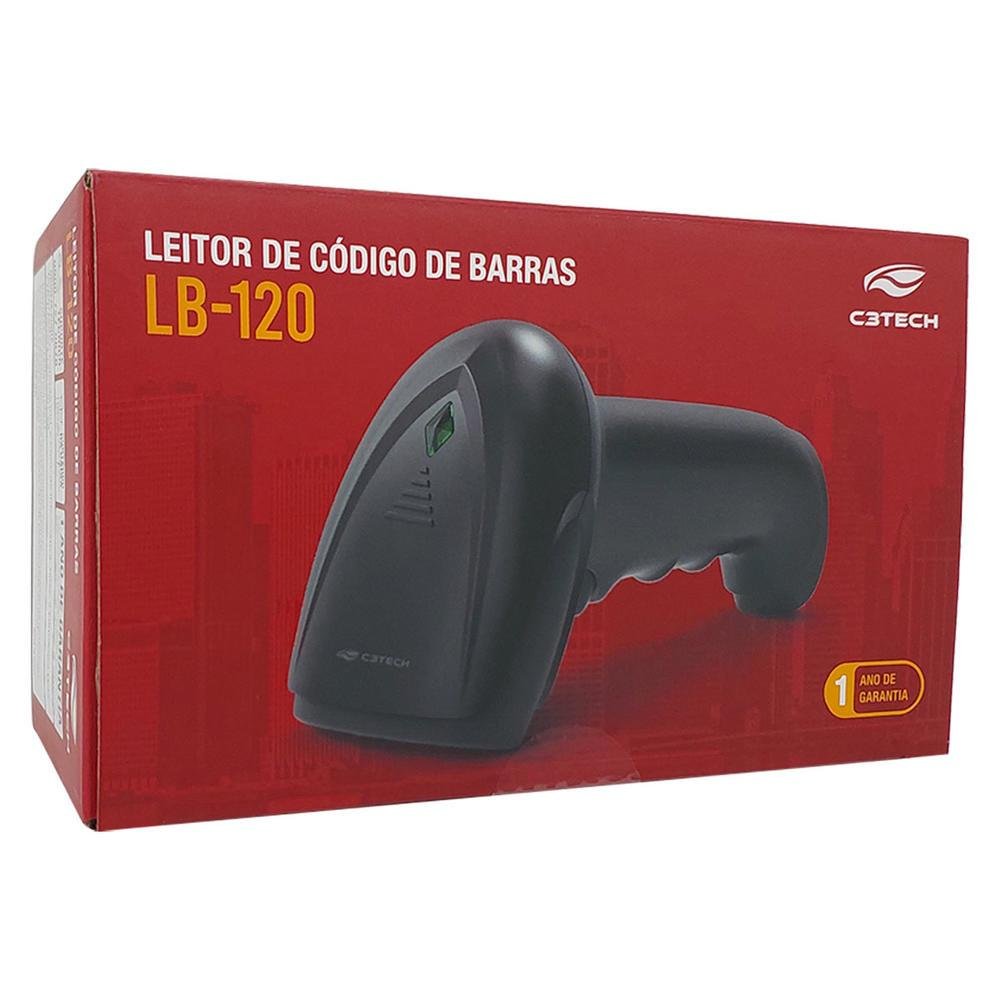 Imagem 4 de 5 do produto Leitor De Código De Barras C3tech, Usb, 1d E 2d, Cmos, Preto - Lb-120bk