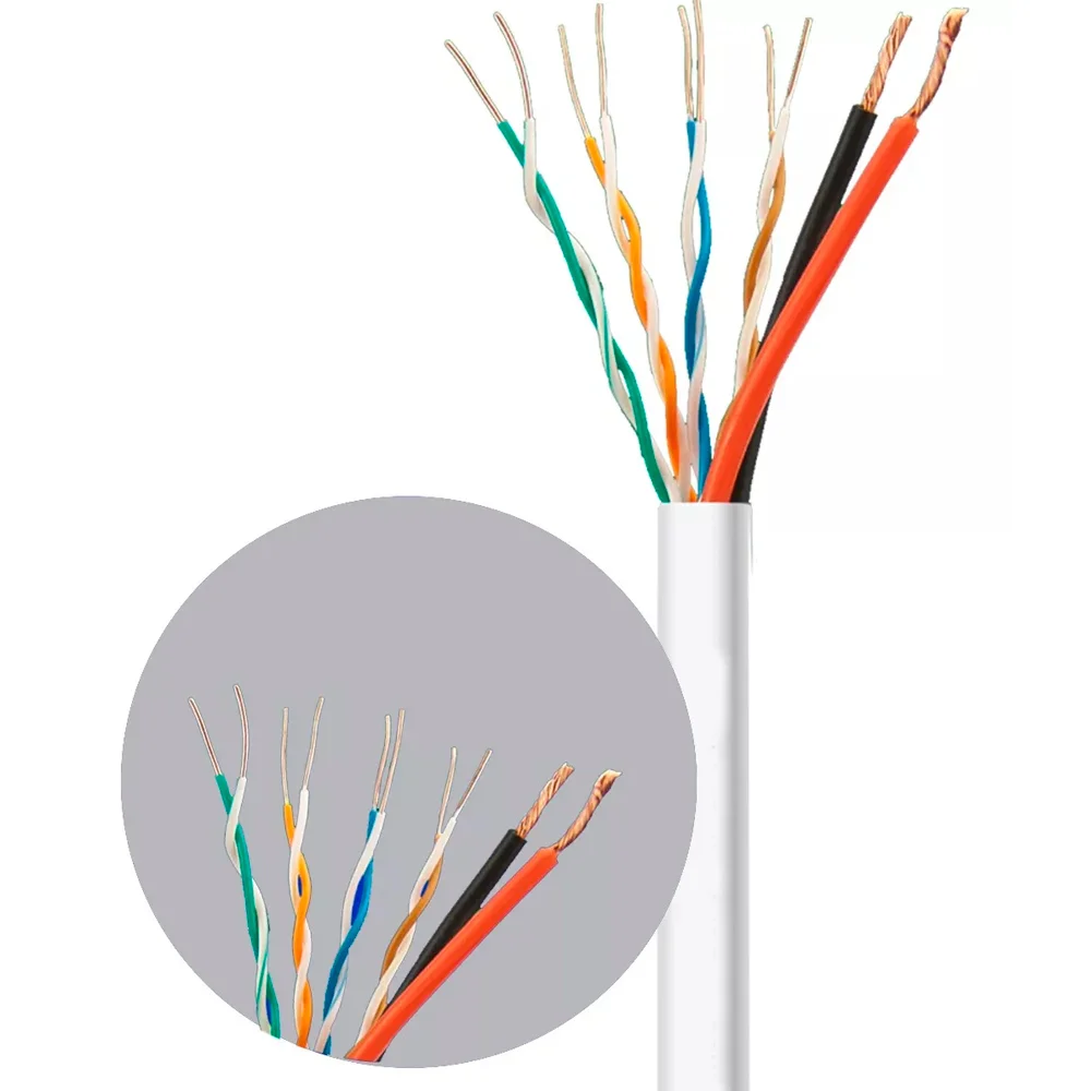Imagem 3 de 5 do produto Rolo Cabo De Rede 100 Metros Condutti Com Alimentação Multicameras, 4x24awg(s) 2x1mm2(f) - Branco