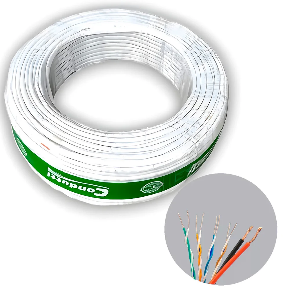 Imagem 4 de 5 do produto Rolo Cabo De Rede 100 Metros Condutti Com Alimentação Multicameras, 4x24awg(s) 2x1mm2(f) - Branco