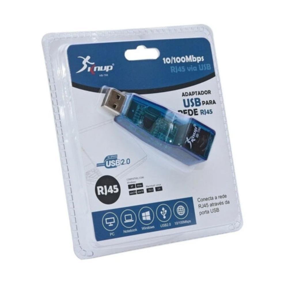 Imagem 2 de 5 do produto Adaptador Usb Para Rede Rj45 Knup Hb-t66
