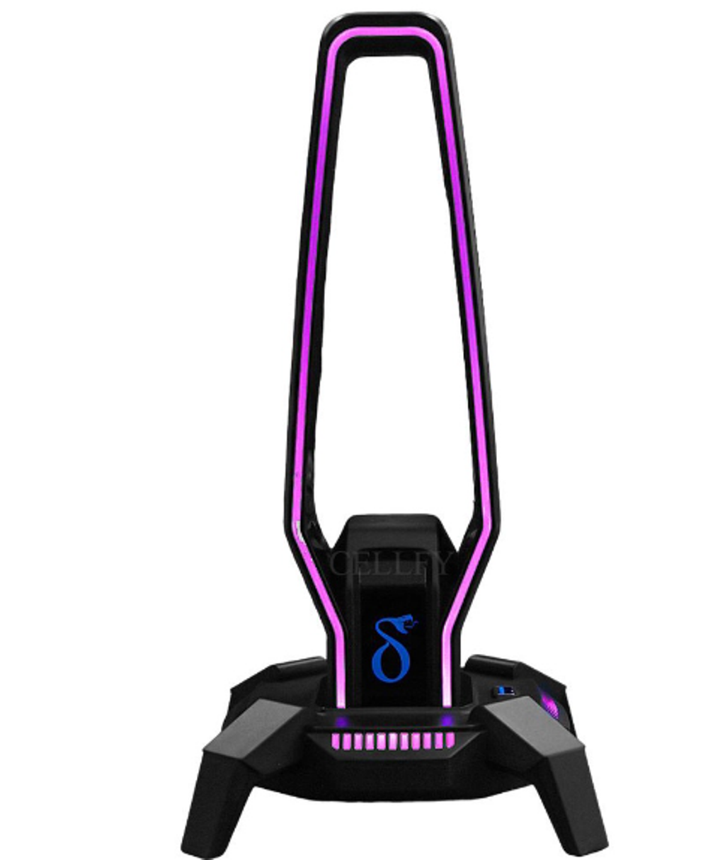 Suporte Para Fone De Ouvido Gamer Headset Rgb Hub 3.0 Usb