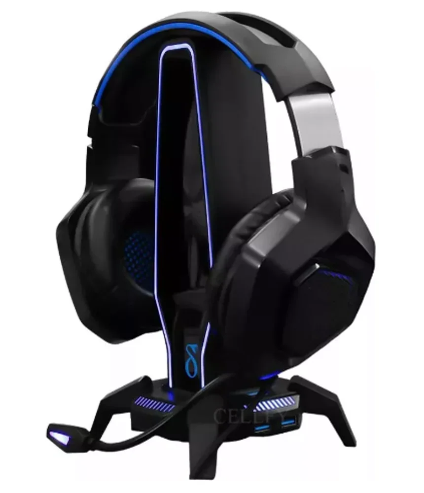 Imagem 2 de 4 do produto Suporte Para Fone De Ouvido Gamer Headset Rgb Hub 3.0 Usb