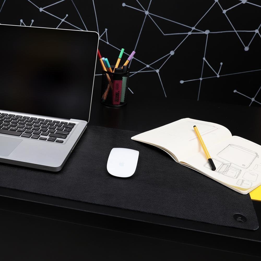 Deskpad Floater De Couro Couro50 90x30 Cor:preto