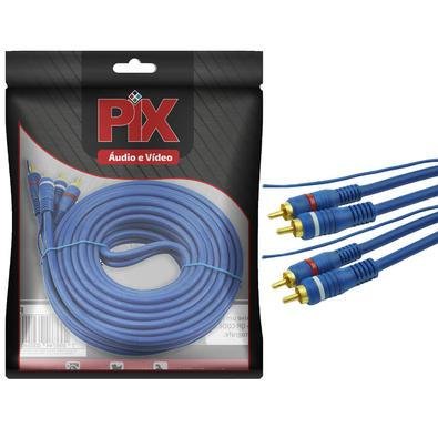 Cabo Rca 5 Metros Blindado 6mm Com Fio Remote - Pix