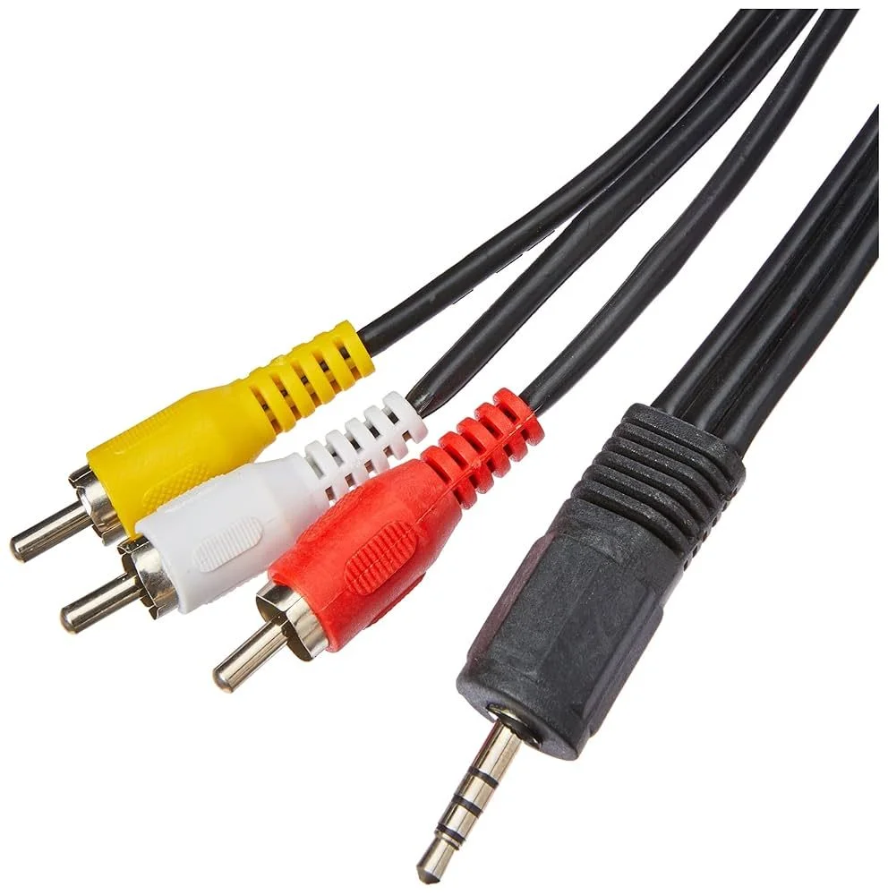 Imagem 3 de 3 do produto Cabo Rca Av P3/p2 Estéreo 90 + 3 Rca Macho Blindado Premium