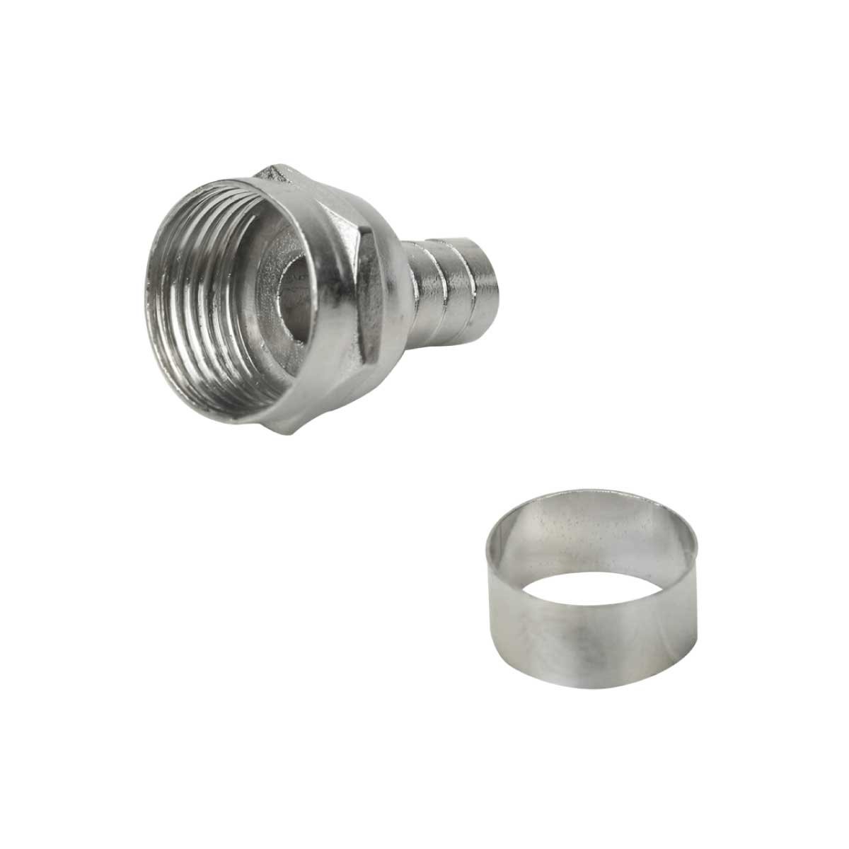 Conector F Anel Para Crimpar Rg-59 C/anel Pacote C/ 100 Pçs