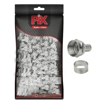 Conector F Anel Para Crimpar Rg-59 C/anel Pacote C/ 100 Pçs