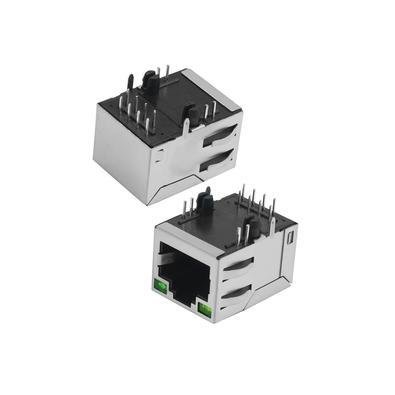 Conector Rj45 P/ PCi + LED - Fêmea - Pacote Com 10 Unidades
