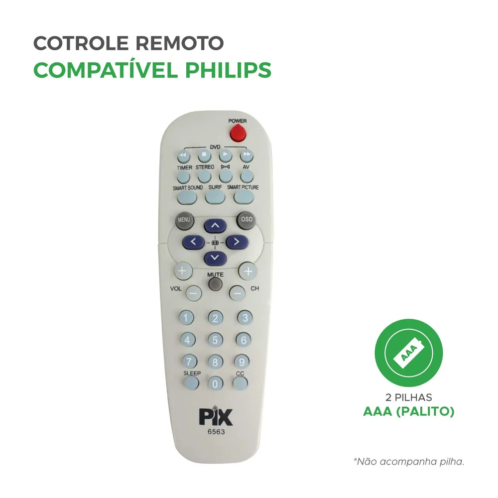 Imagem 3 de 3 do produto Controle Remoto Tv Tubo Toda Linha Pt86563 21pt5431 21pt5432