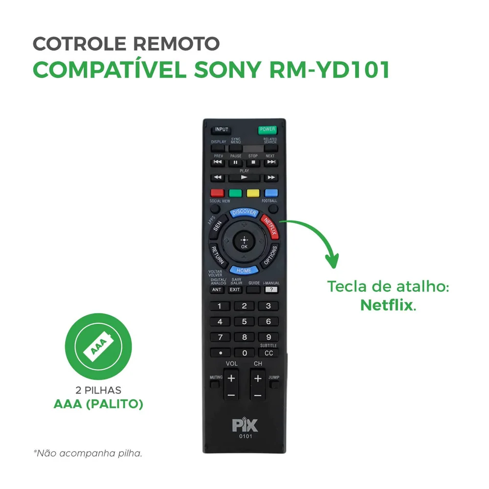 Imagem 3 de 3 do produto Controle Remoto Tv Bravia LED Smart Rm-yd101 - Nota Fiscal