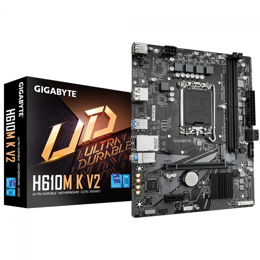 Placa Mae Gigabyte H610m-k, Ddr5, LGA 1700, M-atx, Chipset Intel H610, H610m-k.