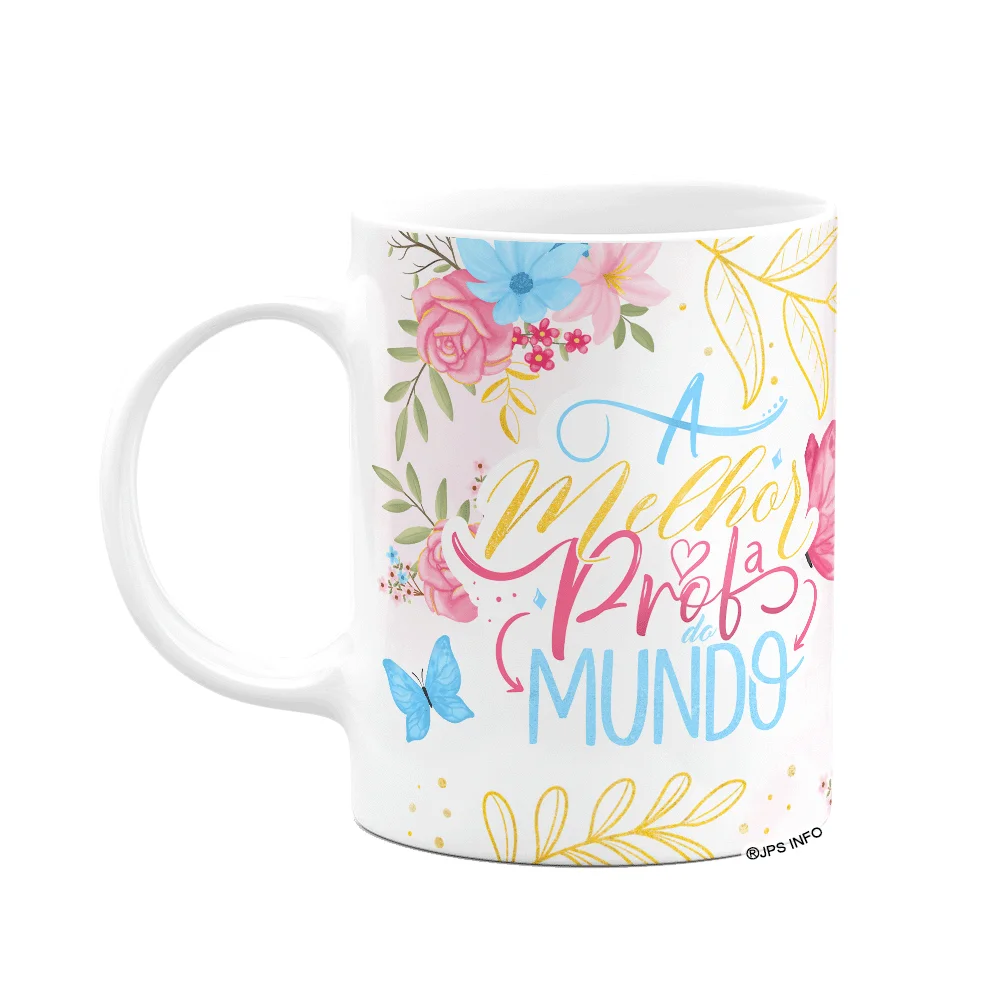 Imagem 1 de 2 do produto Caneca Floral Professor - Feliz Dia Do Professor