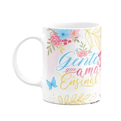 Caneca Floral Professor - Gente Que Ama Ensinar