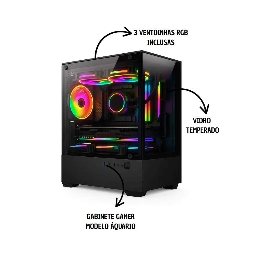 PC Gamer Alligator Shop Intel Core I5 3470, Geforce Gt 730 4gb, Memoria 16gb Ddr3, SSD 240GB, Monitor - view 4