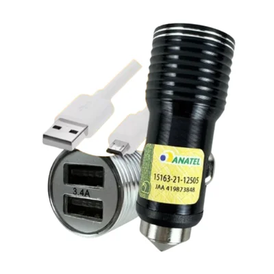 Carregador  Veicular 3.4 Micro Le-525v - Lelong (preto)