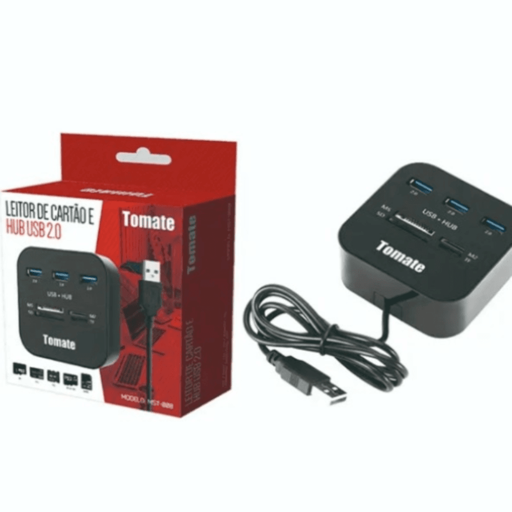 Imagem 3 de 3 do produto Hub Usb 2.0 Com Leitor De Cartão Mst-008 Tomate