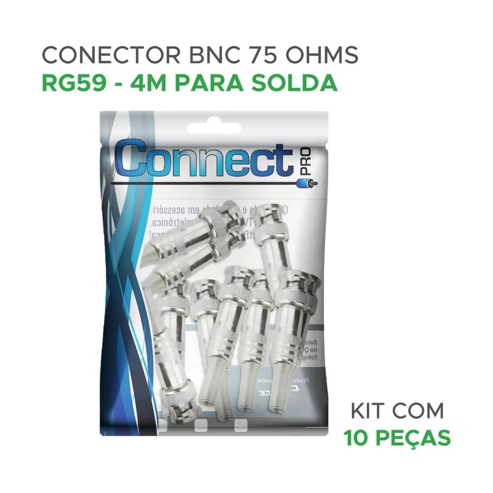 Imagem 4 de 5 do produto Conector Bnc Macho 75 Ohms Santana Rg-59 - 4mm Solda 025-0076