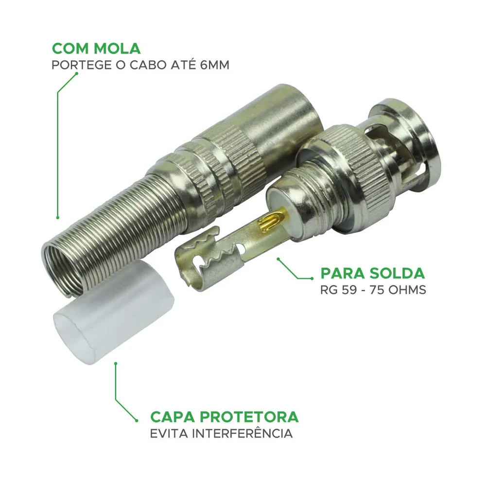 Imagem 5 de 5 do produto Conector Bnc Macho 75 Ohms Santana Rg-59 - 4mm Solda 025-0076