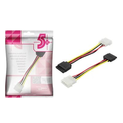 Cabo Adaptador Sata De Força Hd SSD, Dvd, Fonte   5+
