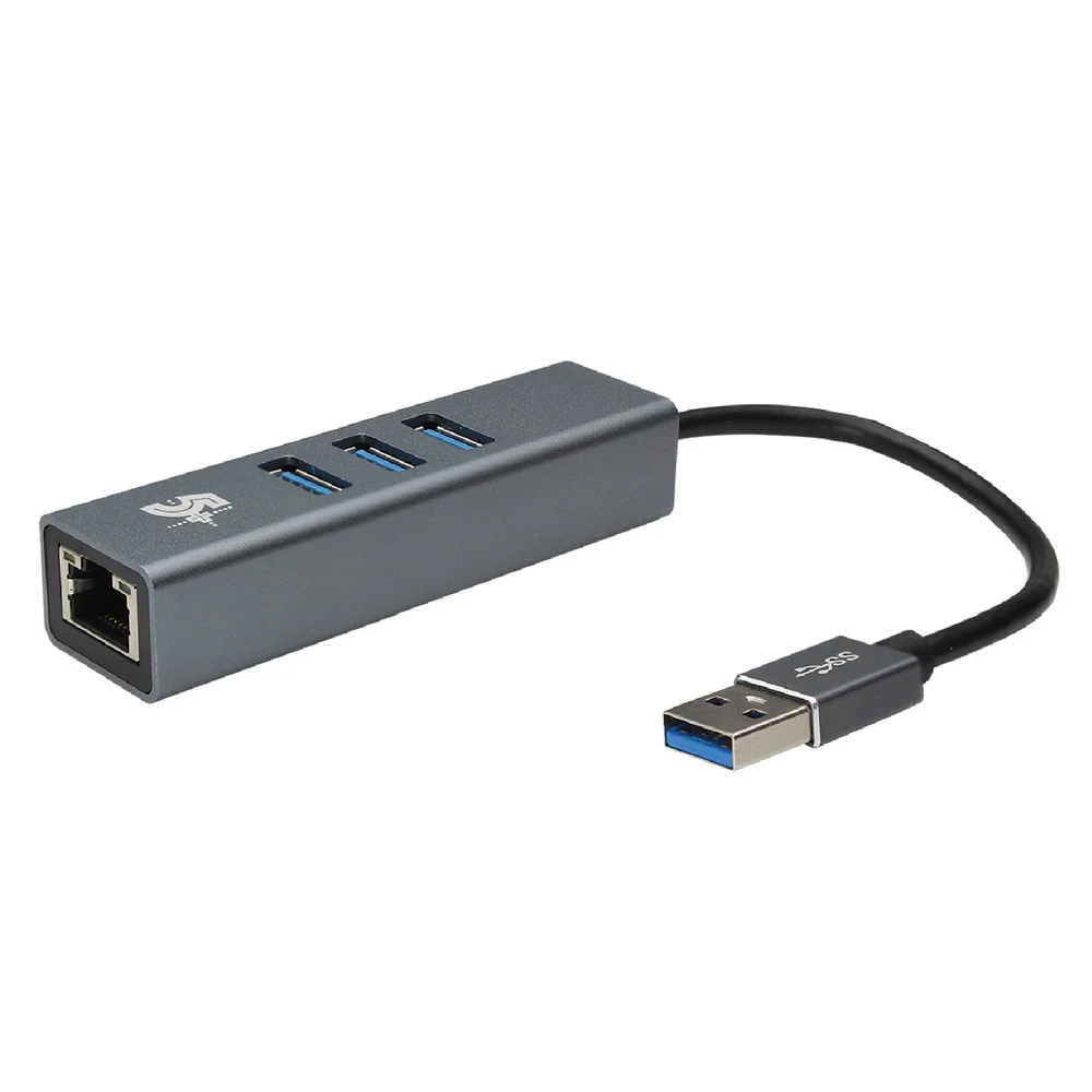 Imagem 2 de 2 do produto Adaptador Rede Rj45 Ethernet Lan + Hub Com 3 Portas Usb 3.0
