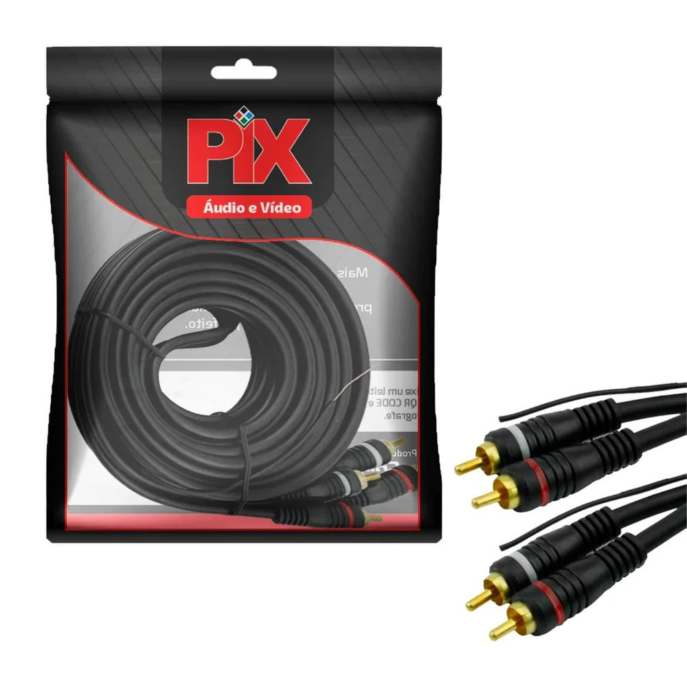 Imagem 3 de 3 do produto Cabo Rca 5 Metros 6mm Blindado Ouro Automotivo Profissional