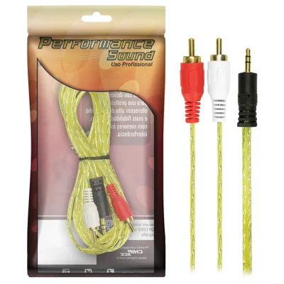 Cabo Rca C/2 + P2 Cristal 1,8m Performance Sound Chip Sce