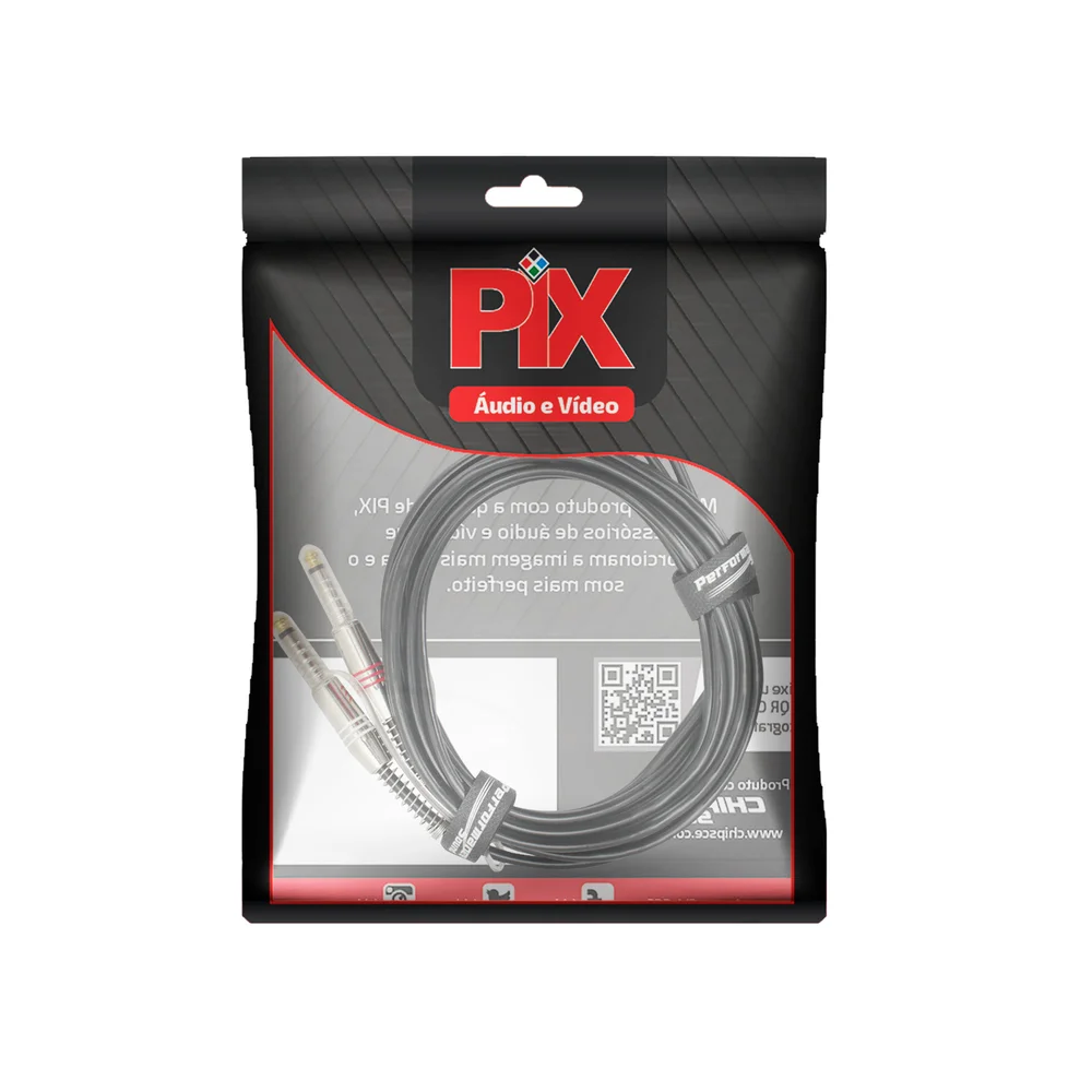 Imagem 3 de 3 do produto Cabo 2 Rca X 2 P10 Mono 2 Metros Profissional Alta Qualidade