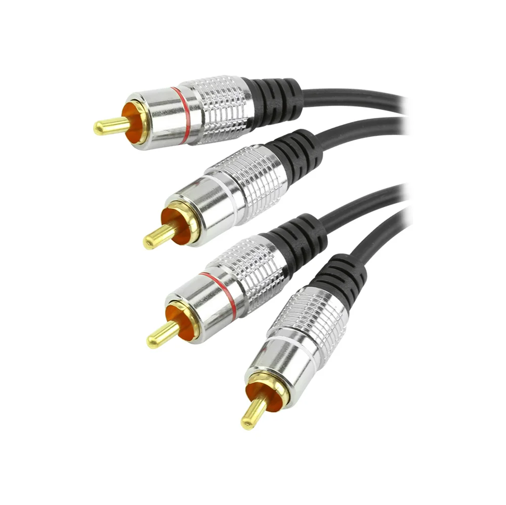 Imagem 3 de 3 do produto Cabo Rca 5 Metros Dupla Blindagem Cobre 2+2 Rca 5m Blindado
