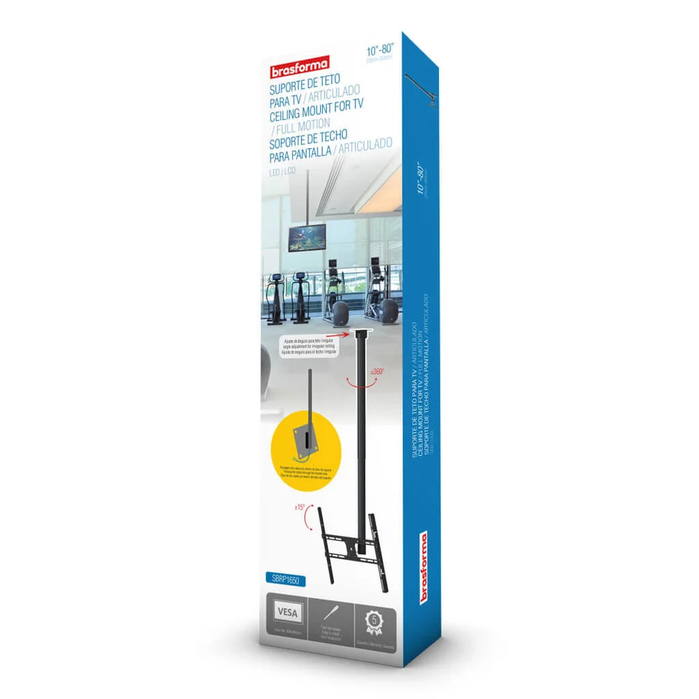 Imagem 3 de 4 do produto Suporte De Teto Para Tv - Articulado Giros 360° 10 - 80