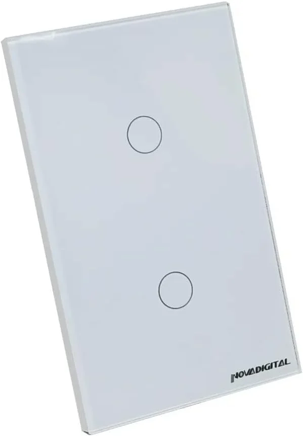 Imagem 2 de 5 do produto Interruptor Inteligente Lite 2 Botões Touch Wi-fi Branco Novadigital Lite-ws2-w