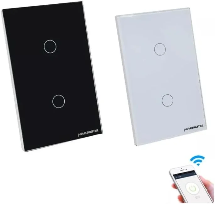Imagem 3 de 5 do produto Interruptor Inteligente Lite 2 Botões Touch Wi-fi Branco Novadigital Lite-ws2-w