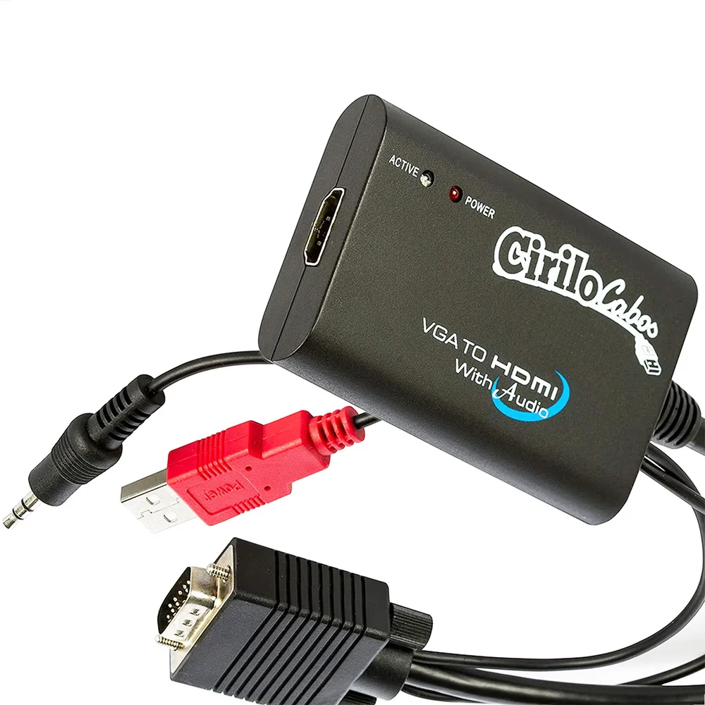 Imagem 3 de 5 do produto Cabo Conversor Vga Para HDMI Com Áudio Usb