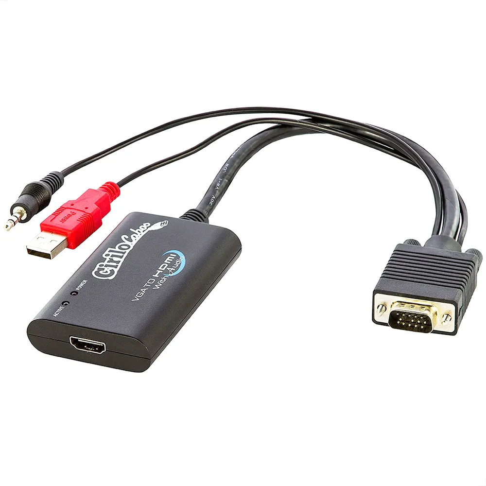 Imagem 5 de 5 do produto Cabo Conversor Vga Para HDMI Com Áudio Usb