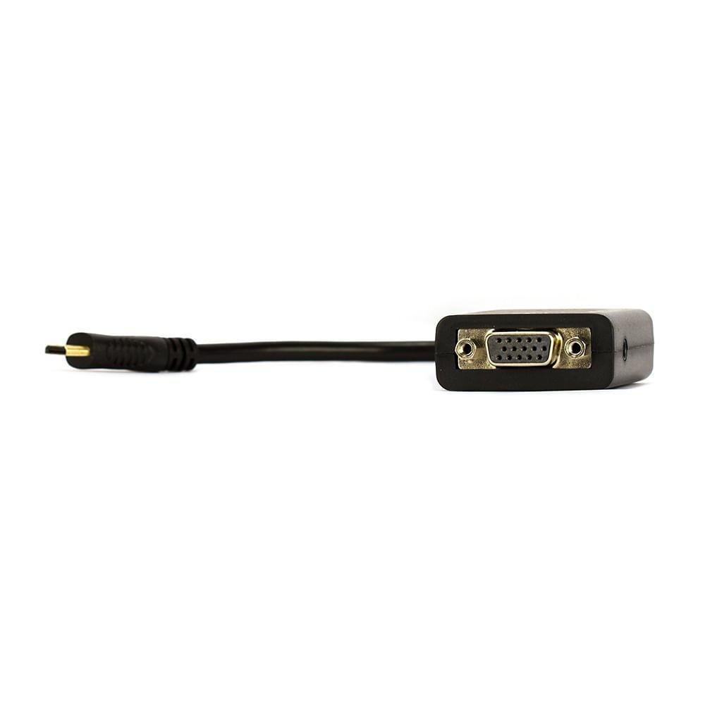 Imagem 4 de 4 do produto Cabo Adaptador Mini HDMI Para Vga Com Áudio - Preto