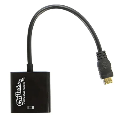 Cabo Conversor Adaptador Mini HDMI Para Vga - Cirilo Cabos